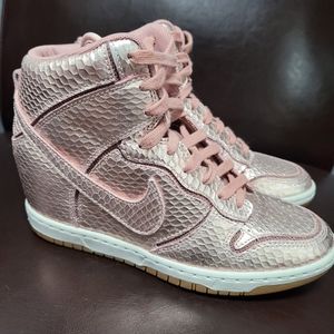 Pink Nike wedge shoes size 5